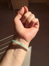 Load image into Gallery viewer, Sold !55.3mm Certified type A 100% Natural icy watery dark green white half mountain half water two-tone(半山半水) slim round cut Jadeite bangle BG218-8579
