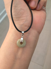 Load image into Gallery viewer, 12-13.2mm Type A 100% Natural light green yellow brown gray Jadeite Safety Guardian Button donuts pendant PF39 Add on item
