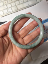 Load image into Gallery viewer, 60mm Certified Type A 100% Natural green round cut jadeite Jade bangle PJ40-0277
