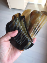 Load image into Gallery viewer, 10x5cm 100% Natural black brown yellow Buffalo Horn half moon Comb with flaws group NJ1
