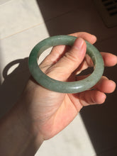 Load image into Gallery viewer, 57.2mm certified Type A 100% Natural icy watery dark green gray Jadeite Jade bangle PC15-0368
