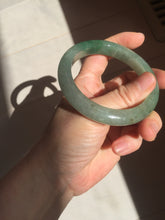 Load image into Gallery viewer, 57.2mm certified Type A 100% Natural icy watery dark green gray Jadeite Jade bangle PC15-0368
