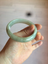 Load image into Gallery viewer, 52.5 mm Certified Type A 100% Natural light green/gray Jadeite Jade oval bangle AZ70-0363

