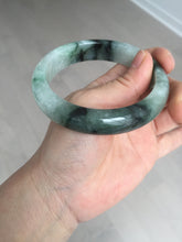 Load image into Gallery viewer, 60.3mm certified type A 100% Natural green/black Jadeite Jade bangle BM42-8565
