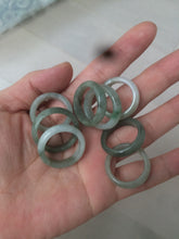 Load image into Gallery viewer, 100% natural type A watery green/white/yellow/dark green/gray big defect jadeite jade band ring AY1 (Added-on items, not sale individually.)
