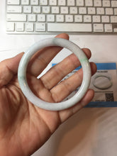 Load image into Gallery viewer, 56mm certified Type A 100% Natural white sunny green purple slim round cut Jadeite Jade bangle PB263-3202
