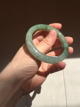 Load image into Gallery viewer, 57.2mm certified Type A 100% Natural icy watery dark green gray Jadeite Jade bangle PC15-0368
