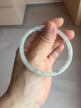Load image into Gallery viewer, AllaboutjadeCanada.com only 56.6mm certified 100% natural Type A icy watery light green white skinny round cut jadeite jade bangle AZ188-(7340)

