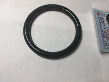 Load image into Gallery viewer, 60.8mm 100% Natural dark green/black meteorite Stellar Night sky slim round cut nephrite bangle HT118-0759
