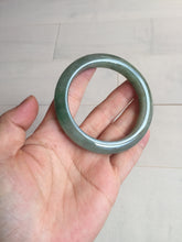 Load image into Gallery viewer, 57.2mm certified Type A 100% Natural icy watery dark green gray Jadeite Jade bangle PC15-0368
