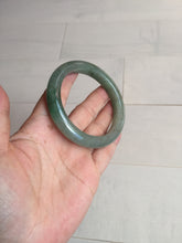 Load image into Gallery viewer, 57.2mm certified Type A 100% Natural icy watery dark green gray Jadeite Jade bangle PC15-0368
