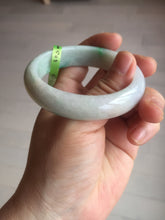 Load image into Gallery viewer, 50mm 100% natural Type A sunny green/purple oval  jadeite jade bangle E51-1084
