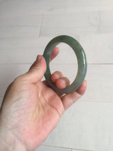 Load image into Gallery viewer, 57.2mm certified Type A 100% Natural icy watery dark green gray Jadeite Jade bangle PC15-0368
