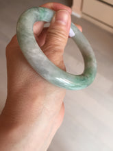 Load image into Gallery viewer, 57.9mm certified 100% natural type A light sunny green chubby round-cut jadeite jade bangle BL7-5396
