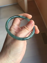 Load image into Gallery viewer, 56mm Certified Type A 100% Natural dark green/blue/gray/yellow with Guatemala slim round cut Jadeite bangle PE37-5876
