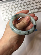 Load image into Gallery viewer, 56.5mm Certified 100% natural Type A light green with green floating flowers jadeite jade bangle PH241-7292
