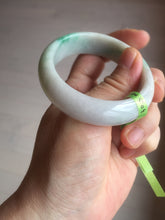 Load image into Gallery viewer, 50mm 100% natural Type A sunny green/purple oval  jadeite jade bangle E51-1084
