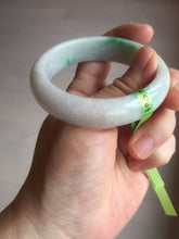 Load image into Gallery viewer, 50mm 100% natural Type A sunny green/purple oval  jadeite jade bangle E51-1084
