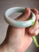 Load image into Gallery viewer, 50mm 100% natural Type A sunny green/purple oval  jadeite jade bangle E51-1084
