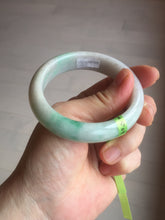 Load image into Gallery viewer, 50mm 100% natural Type A sunny green/purple oval  jadeite jade bangle E51-1084
