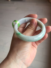 Load image into Gallery viewer, 50mm 100% natural Type A sunny green/purple oval  jadeite jade bangle E51-1084
