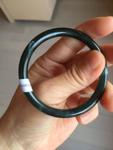 Load image into Gallery viewer, 51.9mm certified Type A 100% Natural dark green/black/gray Guatemala slim round cut Jadeite bangle PH181-2446
