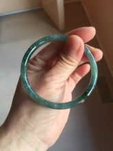 Load image into Gallery viewer, 56mm Certified Type A 100% Natural dark green/blue/gray/yellow with Guatemala slim round cut Jadeite bangle PE37-5876
