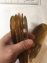 Load image into Gallery viewer, 12.5x4cm 100% Natural black brown yellow Buffalo Horn Rake Comb with Massage Handle (defects) group NJ2
