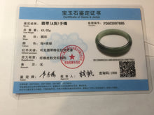 Load image into Gallery viewer, 51.5mm Certified Type A 100% Natural Oily Dark Green Gray Black with Flying Snow Oval Jadeite Jade Bangle PC207-7685
