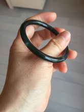 Load image into Gallery viewer, 51.9mm certified Type A 100% Natural dark green/black/gray Guatemala slim round cut Jadeite bangle PH181-2446
