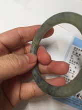 Load image into Gallery viewer, 51mm Certified 100% Natural Green/ black/gray sesame paste 芝麻糊 青花 round cut nephrite Jade bangle HHE104-5567
