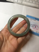 Load image into Gallery viewer, 53.8mm 100% natural Type A icy watery light green/gray jadeite jade bangle PC118-0355
