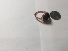 Load image into Gallery viewer, 100% Natural green black nephrite (碧玉) cabochon Jade ring (adjustable size) HE110
