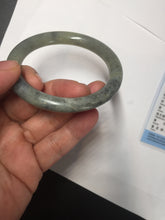 Load image into Gallery viewer, 51mm Certified 100% Natural Green/ black/gray sesame paste 芝麻糊 青花 round cut nephrite Jade bangle HHE104-5567
