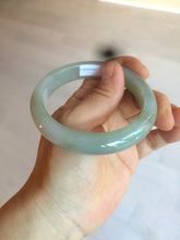 Load image into Gallery viewer, 57.3 mm Certified Type A 100% Natural green/gray Jadeite Jade bangle AZ69-0347
