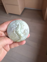 Load image into Gallery viewer, 100% Natural type A green purple yellow(FU LU SHOU) jadeite Jade horse pendant worry stone AA29
