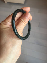 Load image into Gallery viewer, 51.9mm certified Type A 100% Natural dark green/black/gray Guatemala slim round cut Jadeite bangle PH181-2446
