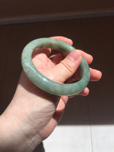Load image into Gallery viewer, 57.2mm certified Type A 100% Natural icy watery dark green gray Jadeite Jade bangle PC14-0371
