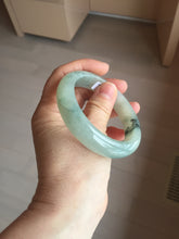 Load image into Gallery viewer, 55.5mm certified type A 100% Natural icy watery light green with dark green flowers jadeite jade bangle PH59-1059
