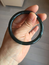 Load image into Gallery viewer, 51.9mm certified Type A 100% Natural dark green/black/gray Guatemala slim round cut Jadeite bangle PH181-2446
