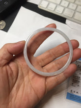 Load image into Gallery viewer, 57mm Certified Type A 100% Natural icy watery white/light purple flat slim Jadeite Jade bangle BG220-8570
