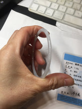 Load image into Gallery viewer, 57mm Certified Type A 100% Natural icy watery white/light purple flat slim Jadeite Jade bangle BG220-8570
