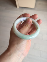 Load image into Gallery viewer, 53.5mm certified 100% natural Type A sunny green/white jadeite jade bangle BM41-8047
