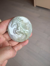 Load image into Gallery viewer, 100% Natural type A green purple yellow(FU LU SHOU) jadeite Jade horse pendant worry stone AA29
