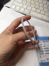 Load image into Gallery viewer, 57mm Certified Type A 100% Natural icy watery white/light purple flat slim Jadeite Jade bangle BG220-8570
