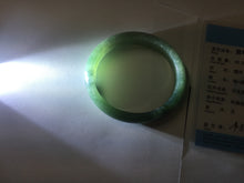 Load image into Gallery viewer, 51.5mm Certified Type A 100% Natural Oily Dark Green Gray Black with Flying Snow Oval Jadeite Jade Bangle PC207-7685
