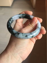 Load image into Gallery viewer, 60.2mm Certified Type A 100% Natural dark green/purple/gray Snowy Pine Mountain Jadeite Jade bangle PF30-(1208)
