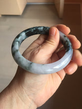 Load image into Gallery viewer, 60.2mm Certified Type A 100% Natural dark green/purple/gray Snowy Pine Mountain Jadeite Jade bangle PF30-1208
