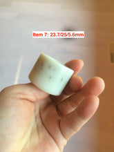 Load image into Gallery viewer, 100% Natural beige with brown flying dandelions nephrite Jade men&#39;s thumb ring HE10
