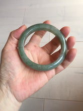 Load image into Gallery viewer, 57.2mm certified Type A 100% Natural icy watery dark green gray Jadeite Jade bangle PC14-0371

